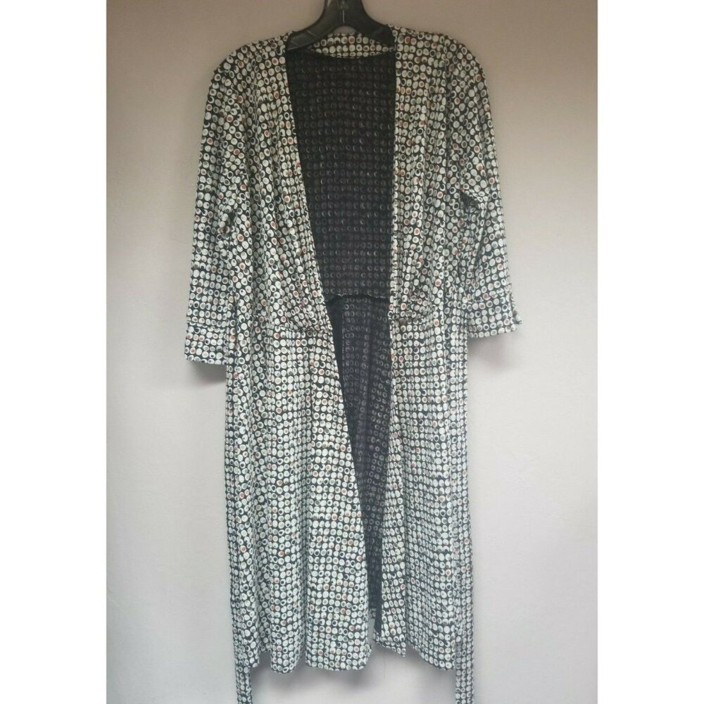 Women's Multicolor Printed 3/4 Sleeve Open-Cardigan Sweater Duster Lightweight
